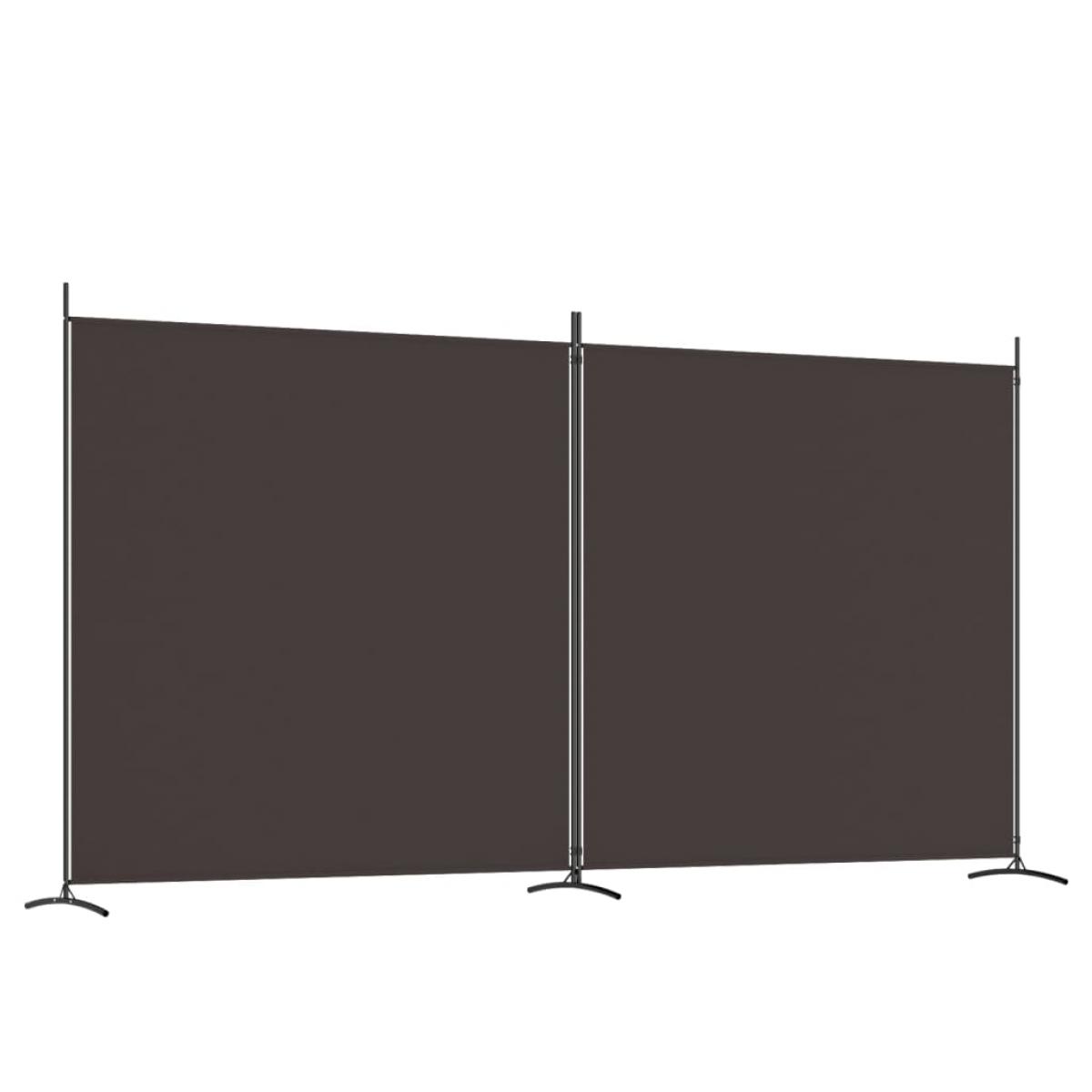 Biombo divisor de 2 paneles de tela marrón 348x180 cm