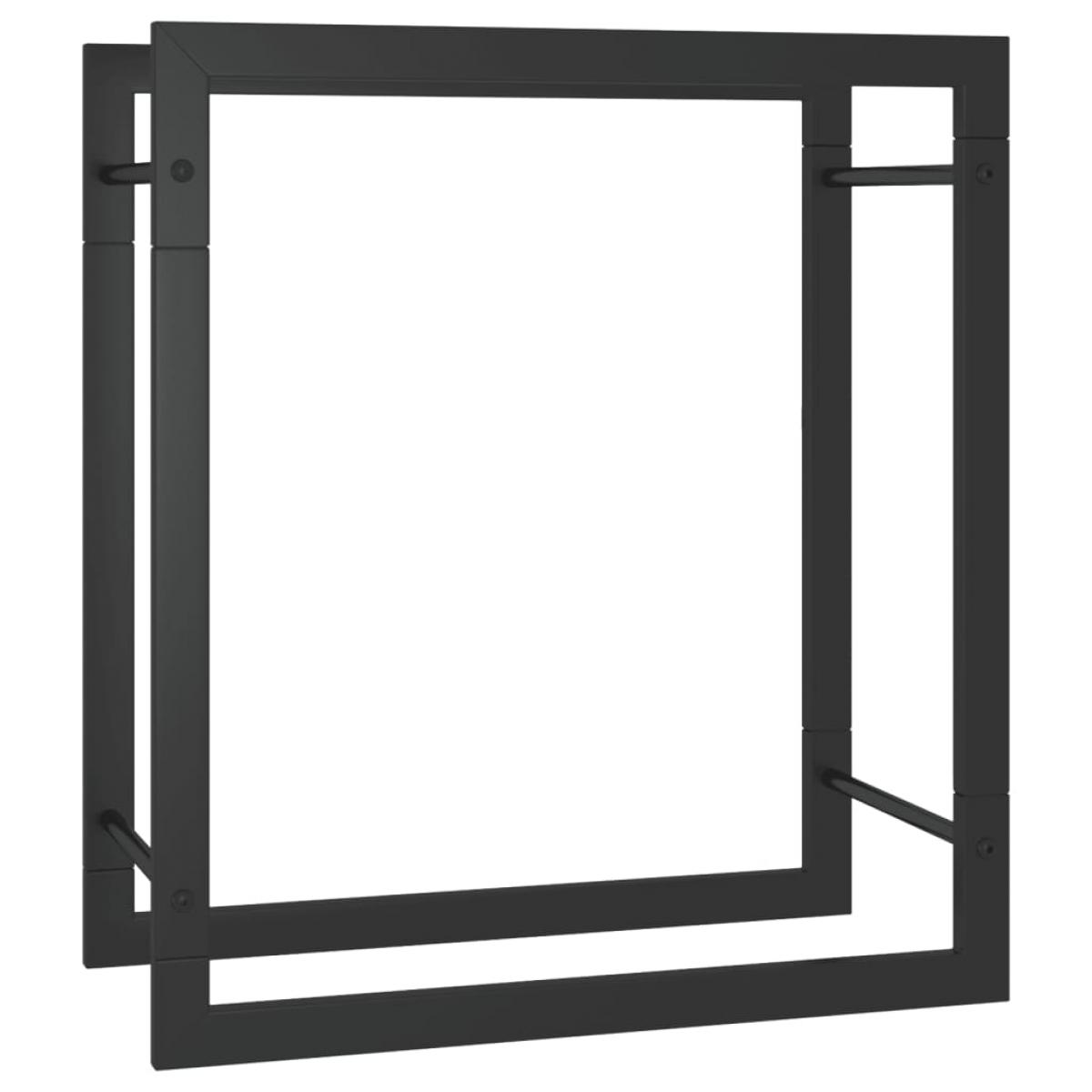 Leñero de acero negro mate 50x28x56 cm