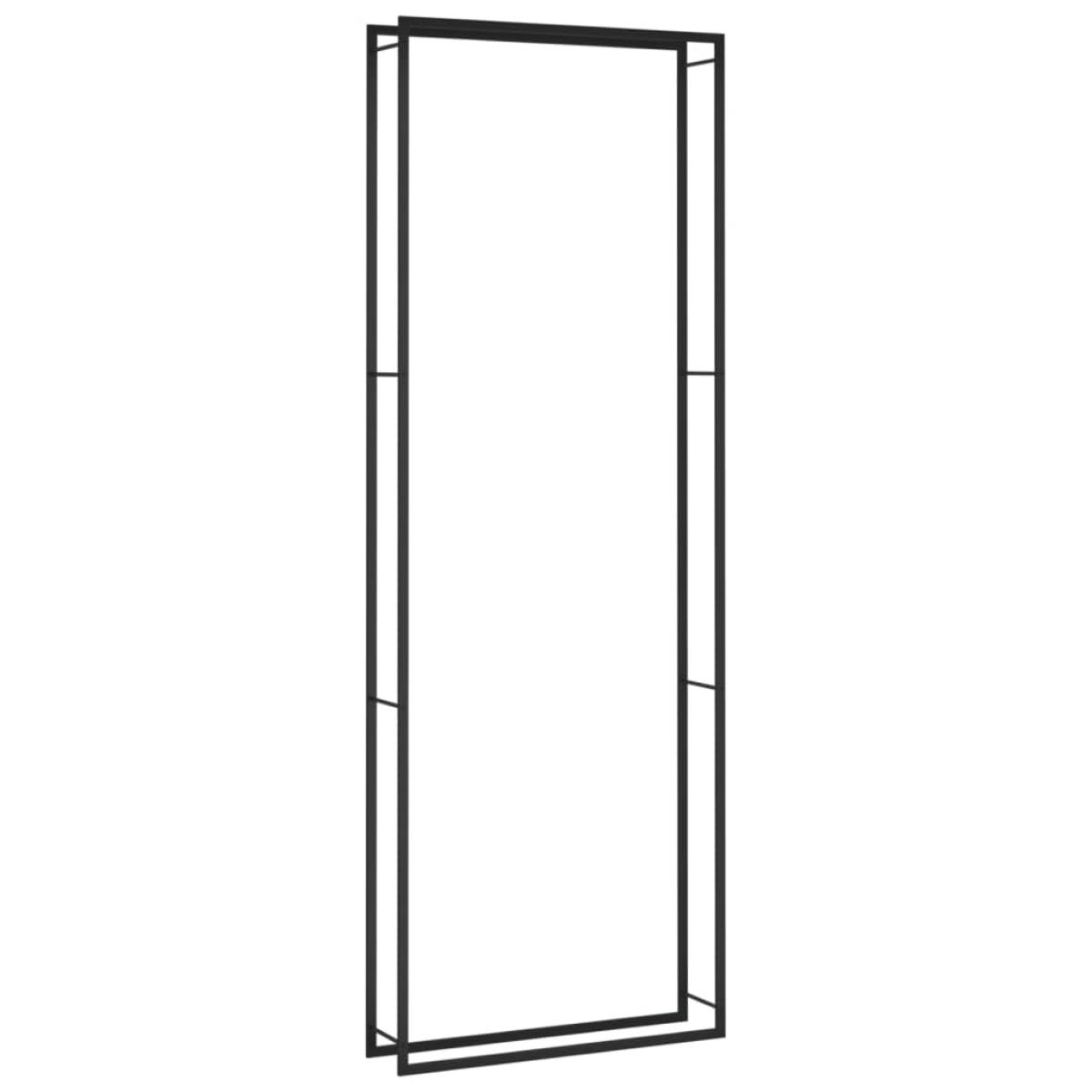 Leñero de acero negro mate 110x28x312 cm