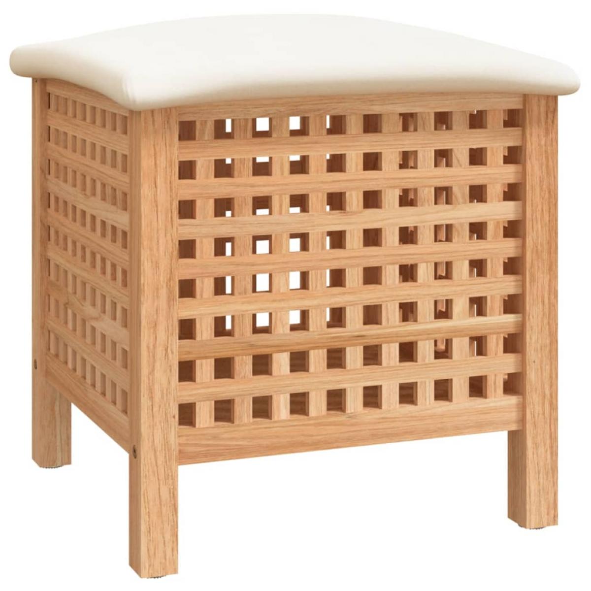 Taburete de baño madera maciza nogal 48x47,5x52 cm