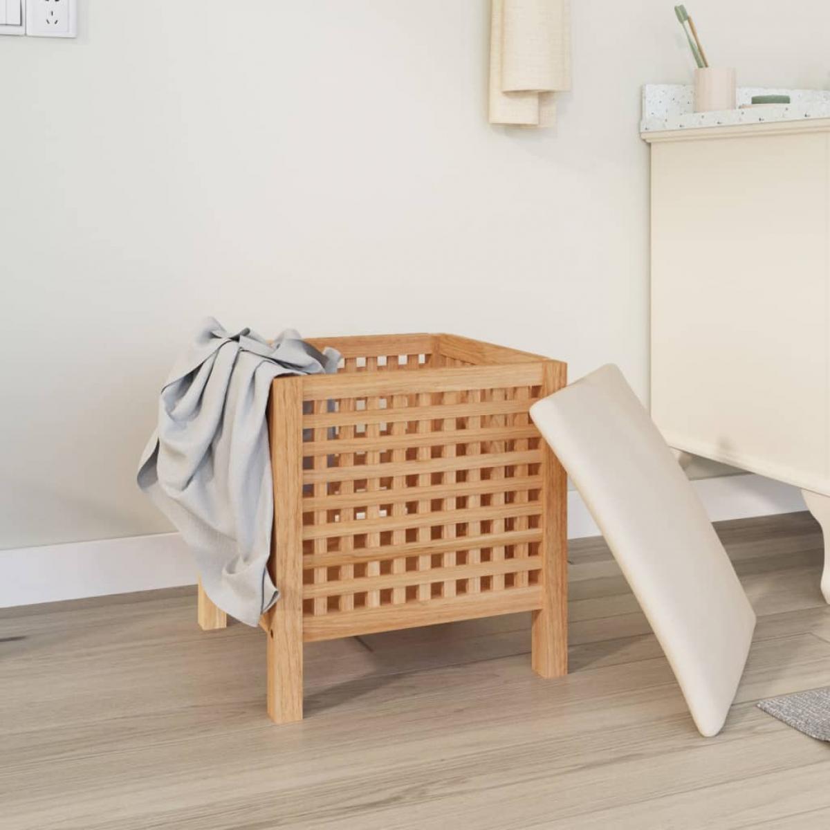 Taburete de baño madera maciza nogal 48x47,5x52 cm