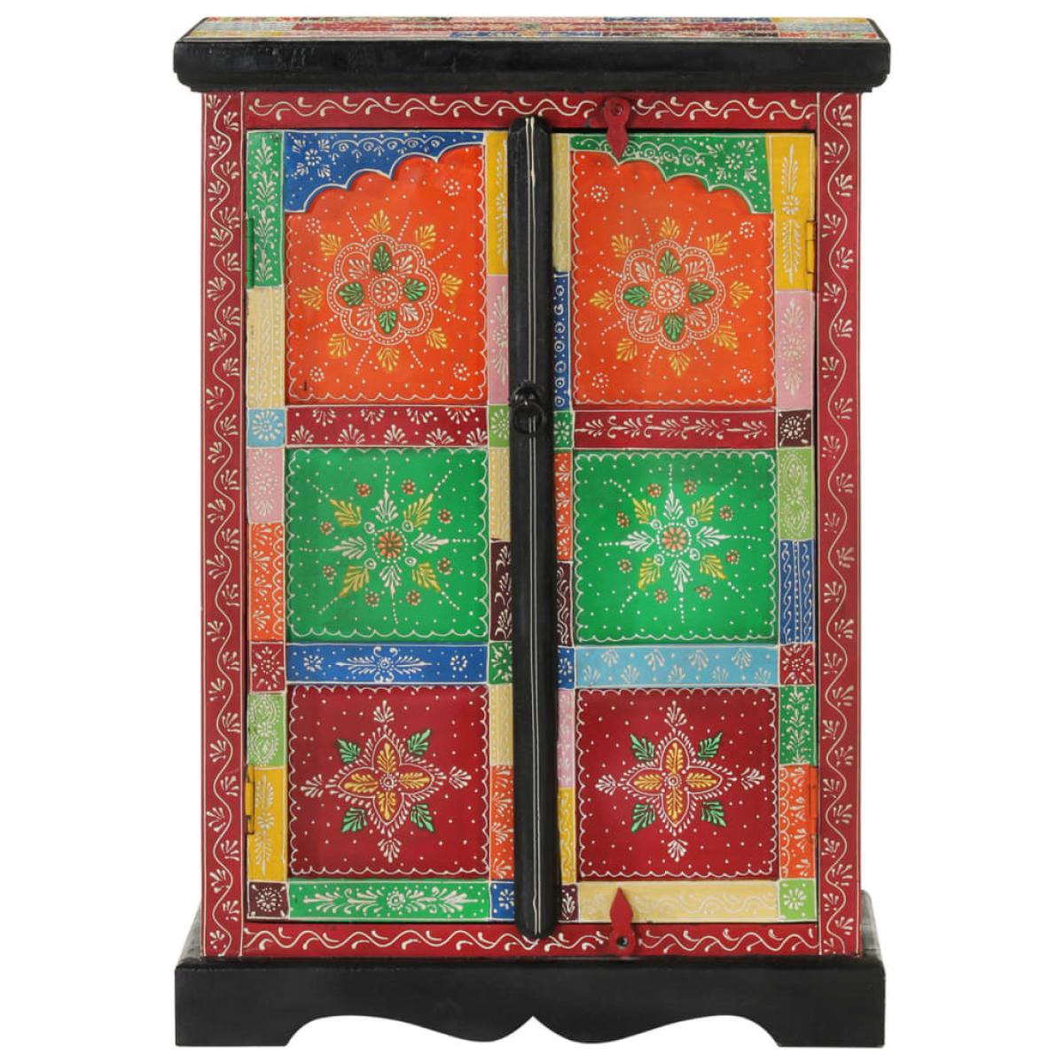 Aparador pintado a mano puertas madera maciza mango 53x30x75 cm