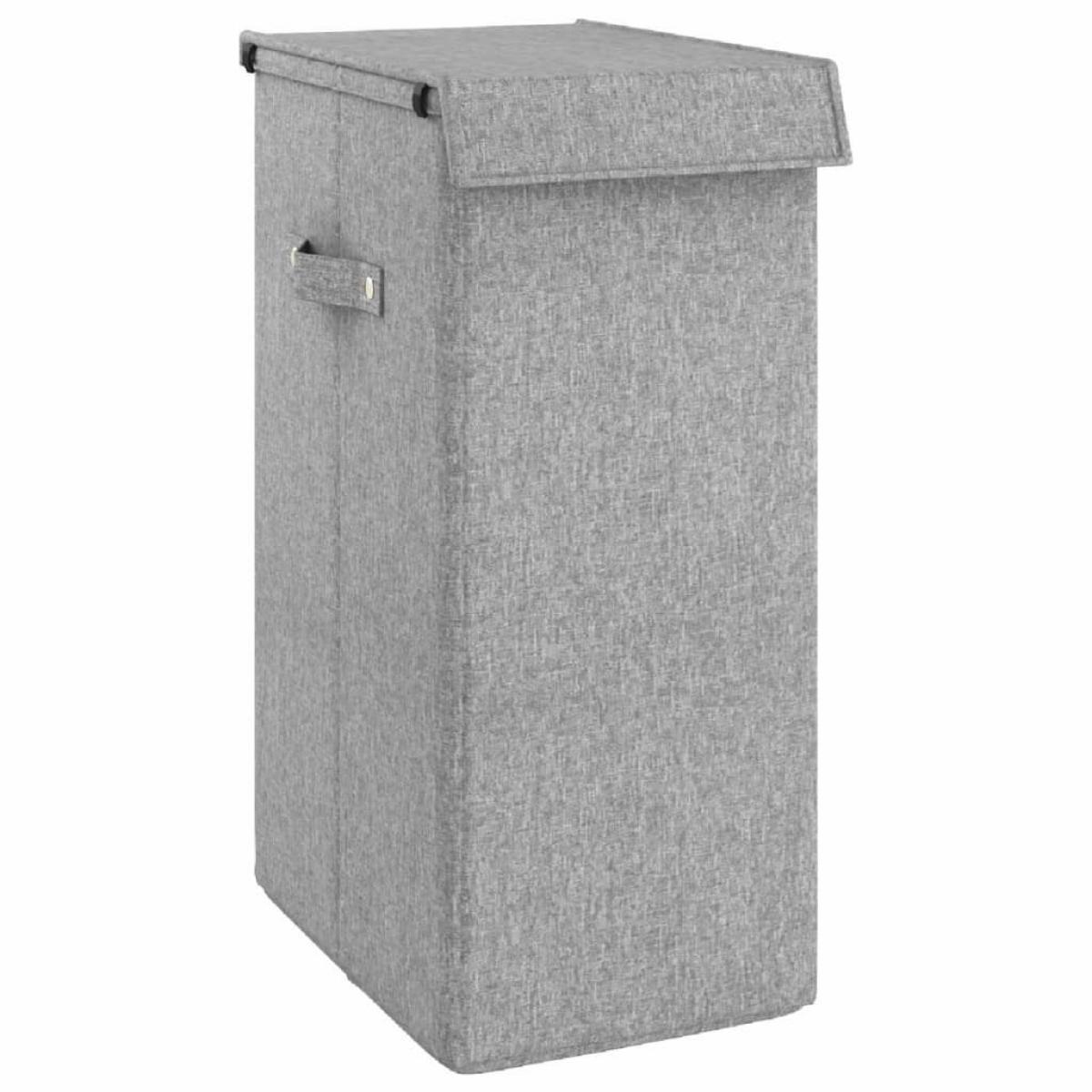Cesto ropa sucia plegable lino sintético gris 26x34,5x59,5 cm