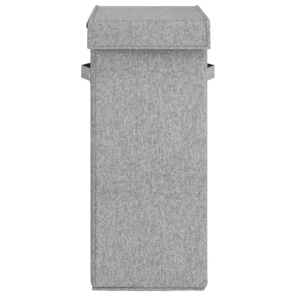 Cesto ropa sucia plegable lino sintético gris 26x34,5x59,5 cm