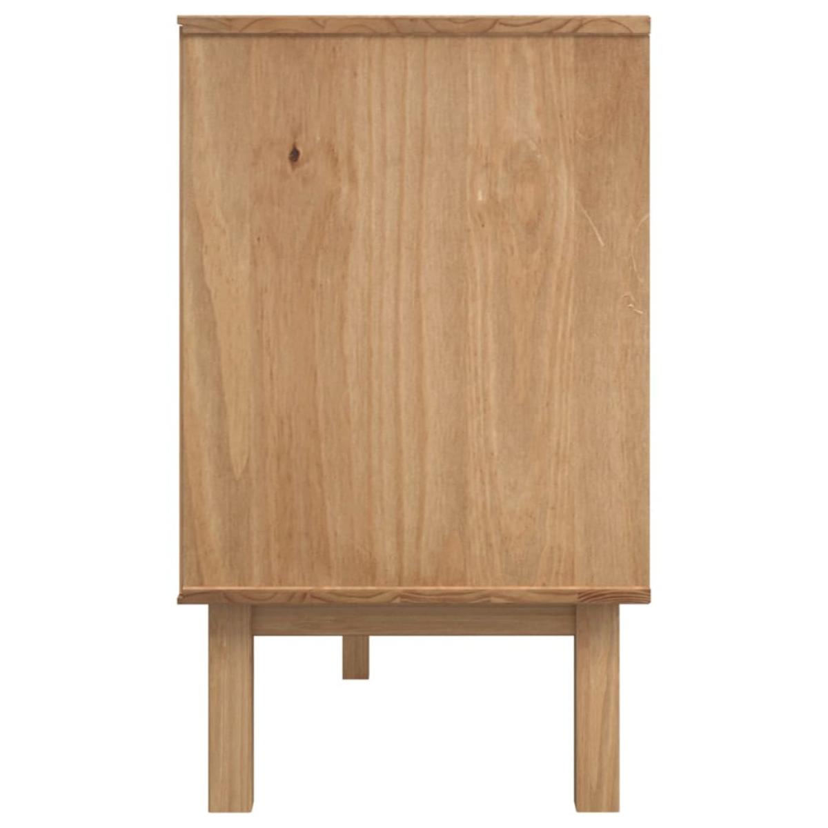 Aparador OTTA madera maciza pino marrón y gris 114x43x73,5 cm