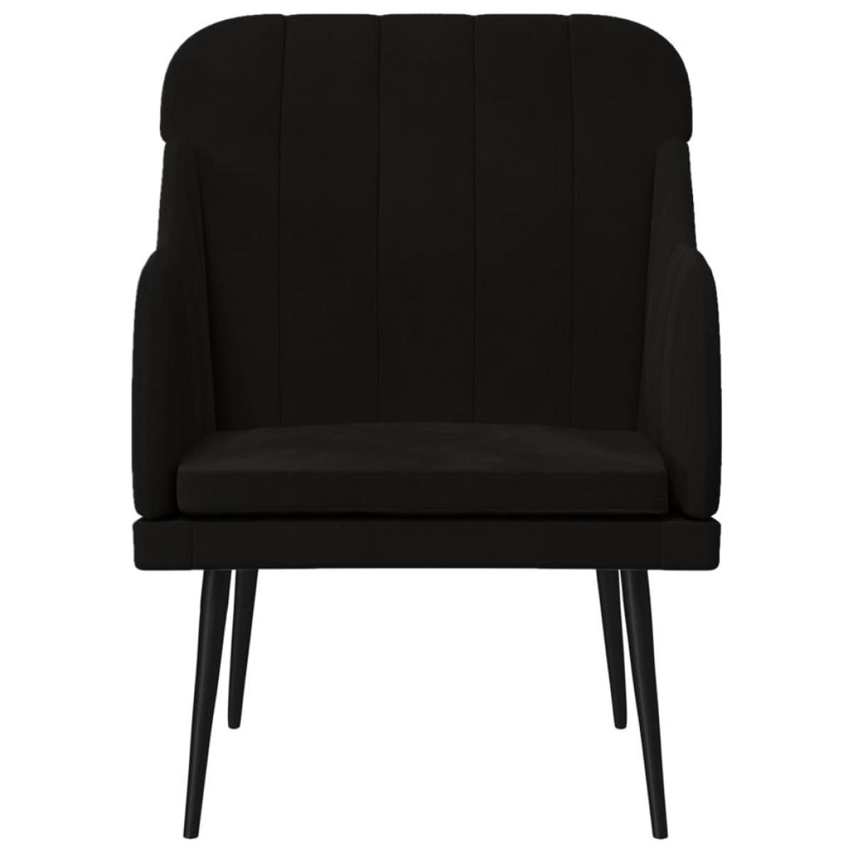 Sillón de terciopelo negro 63x76x80 cm