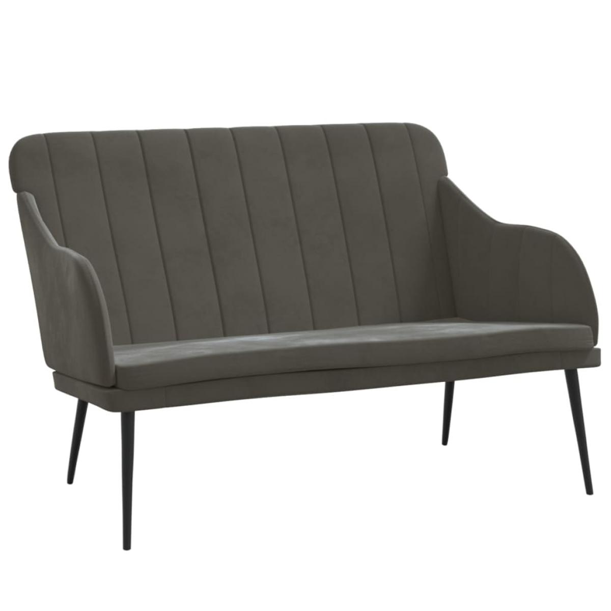 Banco de terciopelo gris oscuro 110x76x80 cm