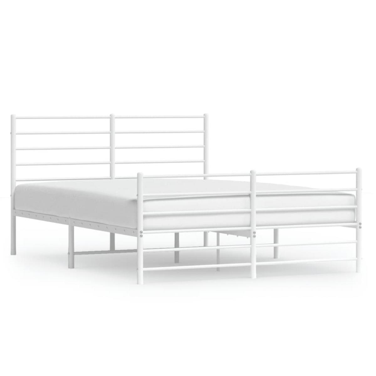 Estructura cama sin colchón con estribo metal blanco 150x200 cm