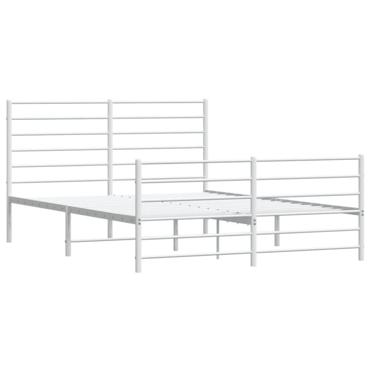 Estructura cama sin colchón con estribo metal blanco 150x200 cm