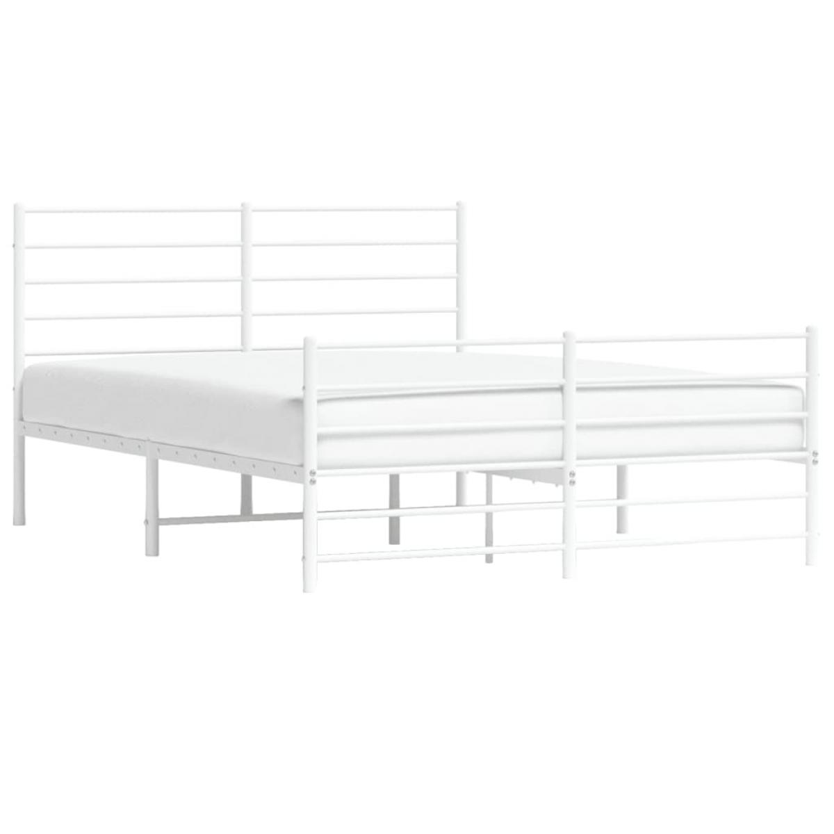 Estructura cama sin colchón con estribo metal blanco 150x200 cm
