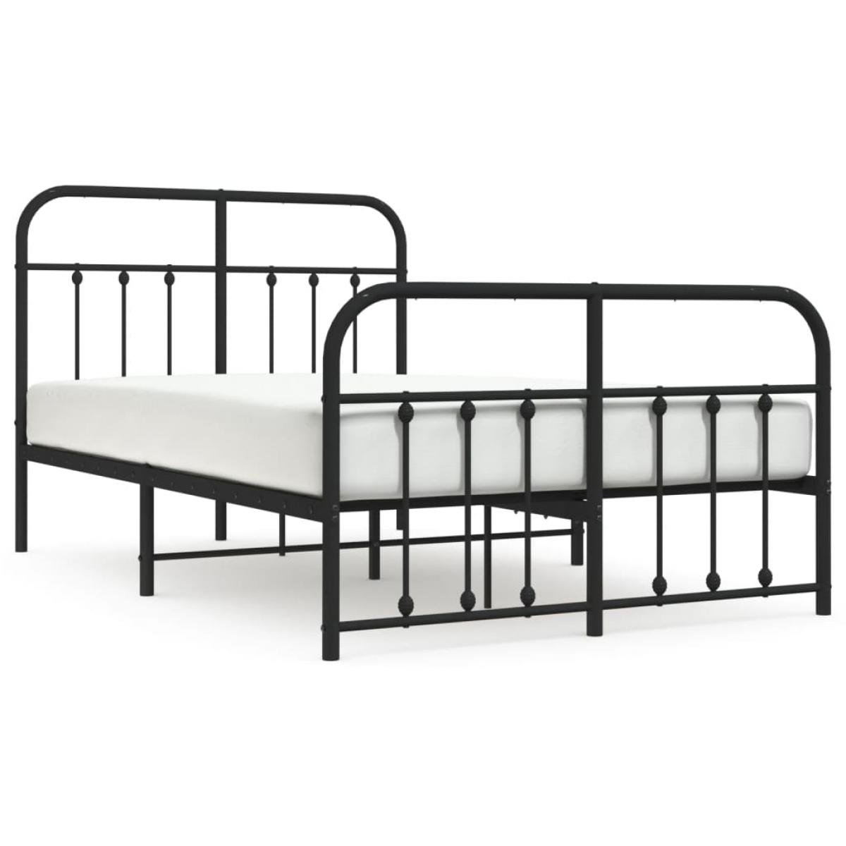 Estructura cama sin colchón con estribo metal negro 120x200 cm