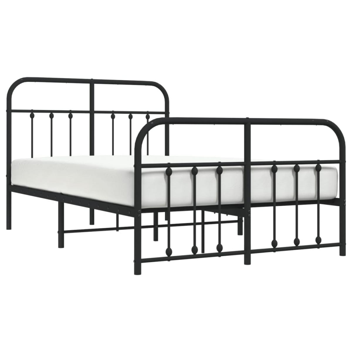 Estructura cama sin colchón con estribo metal negro 120x200 cm