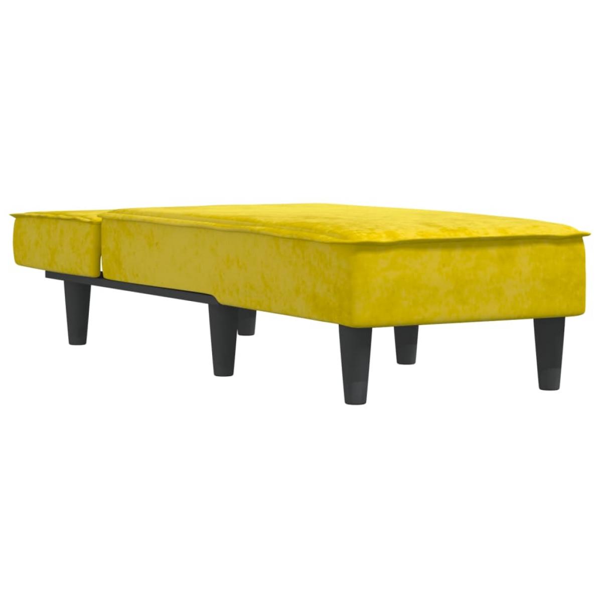 Sofá diván de terciopelo amarillo