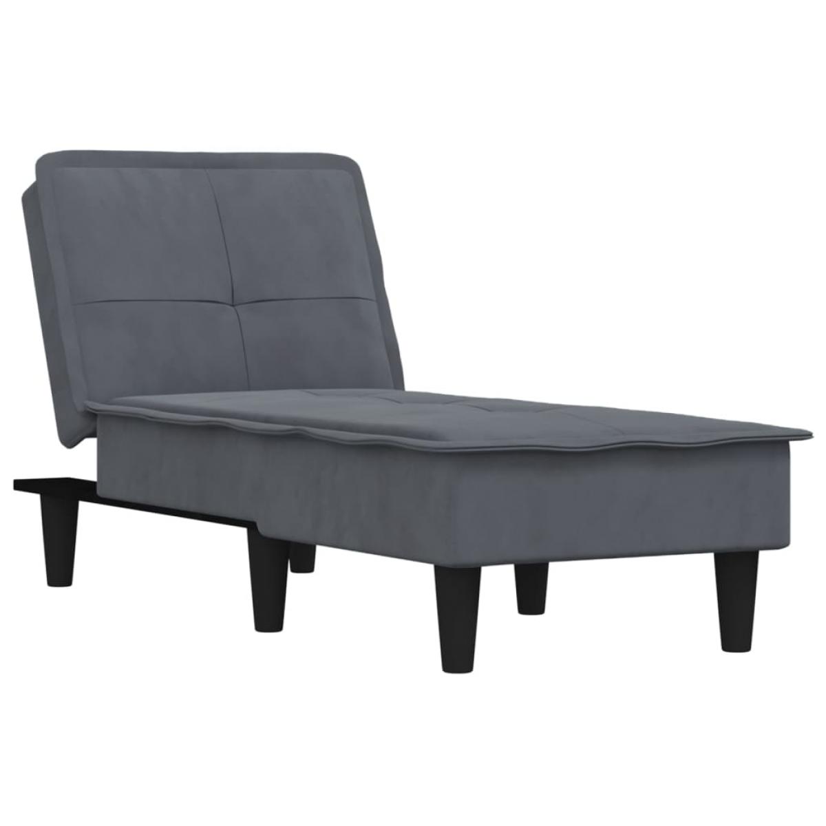 Sofá diván de terciopelo gris oscuro
