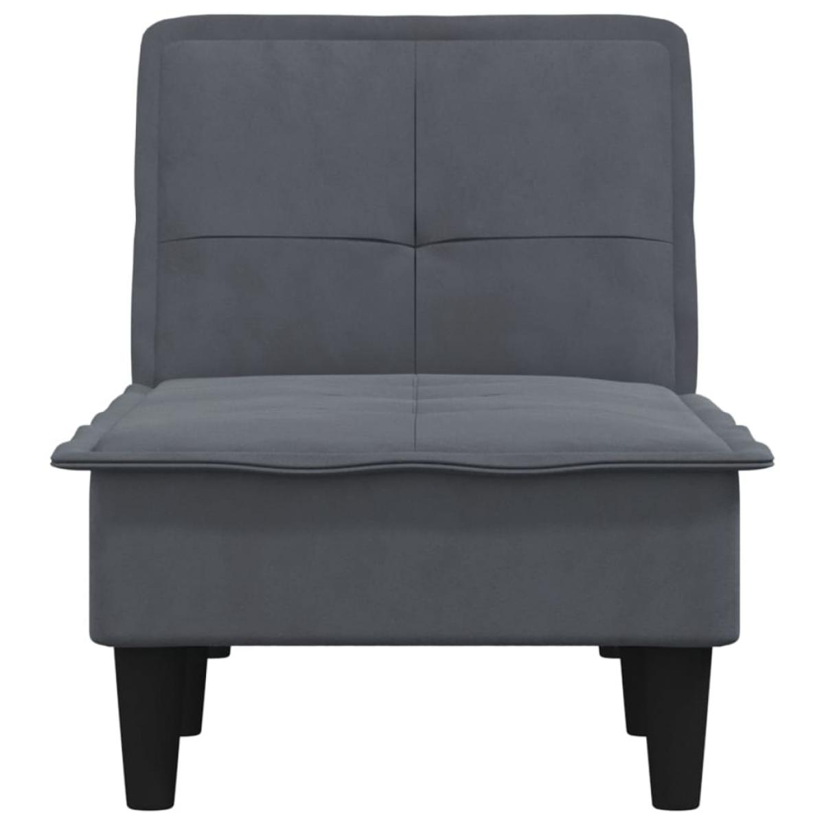 Sofá diván de terciopelo gris oscuro