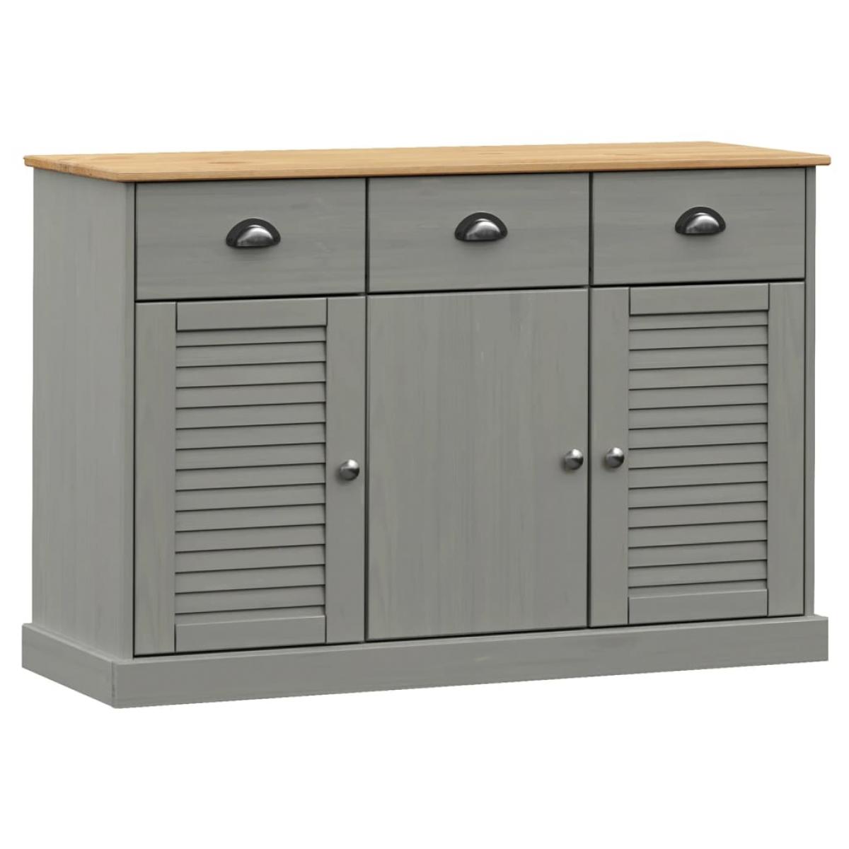 Aparador con cajones VIGO madera maciza pino gris 113x40x75 cm