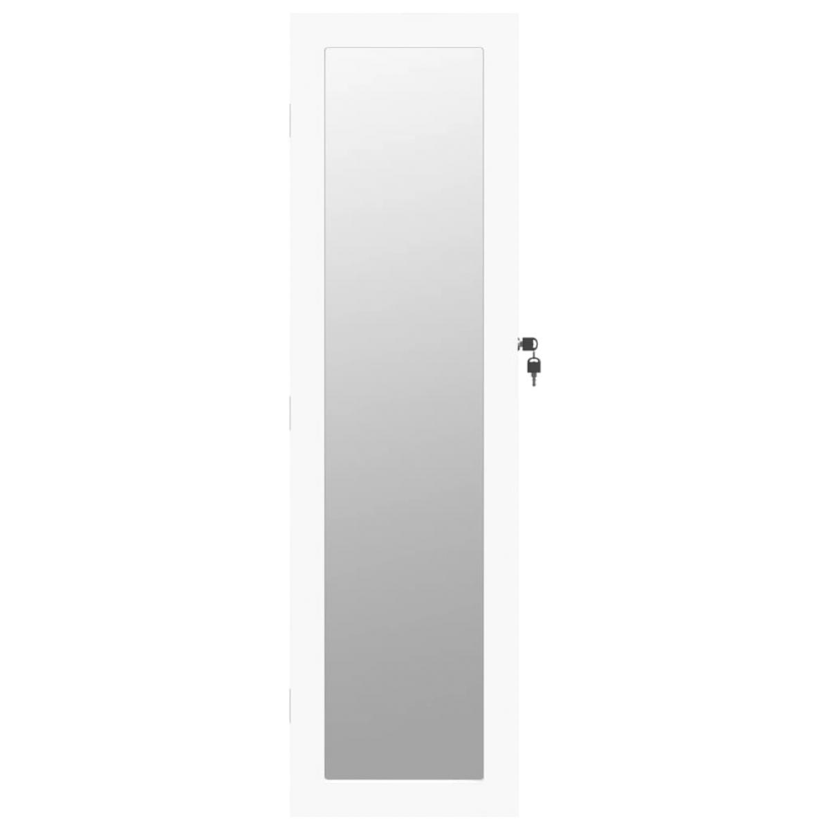 Espejo con joyero de pared blanco 30x8,5x106 cm