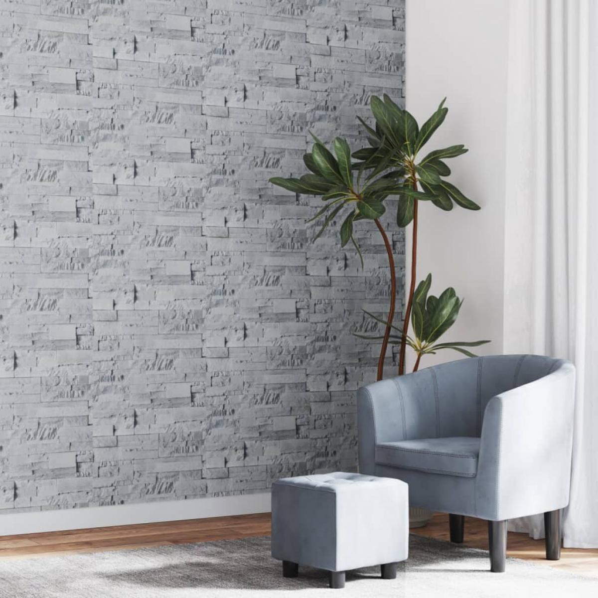 Papel pintado 3D no tejido aspecto piedra gris claro 10x0,53 m