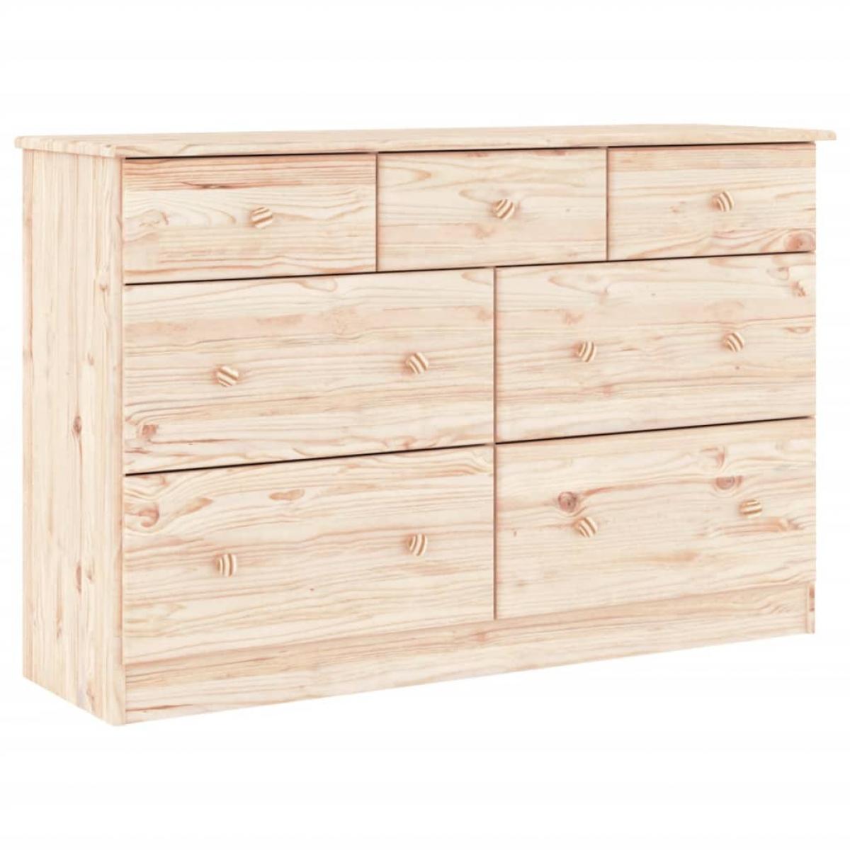 Cómoda cajonera ALTA madera maciza pino 112x35x73 cm