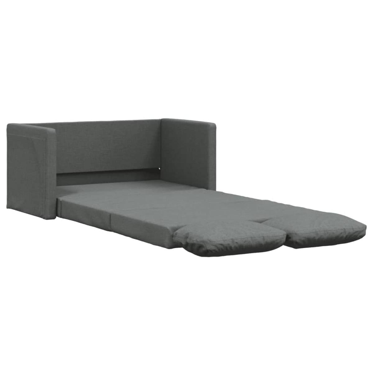 Sofá cama de suelo 2 en 1 tela gris oscuro 112x174x55 cm