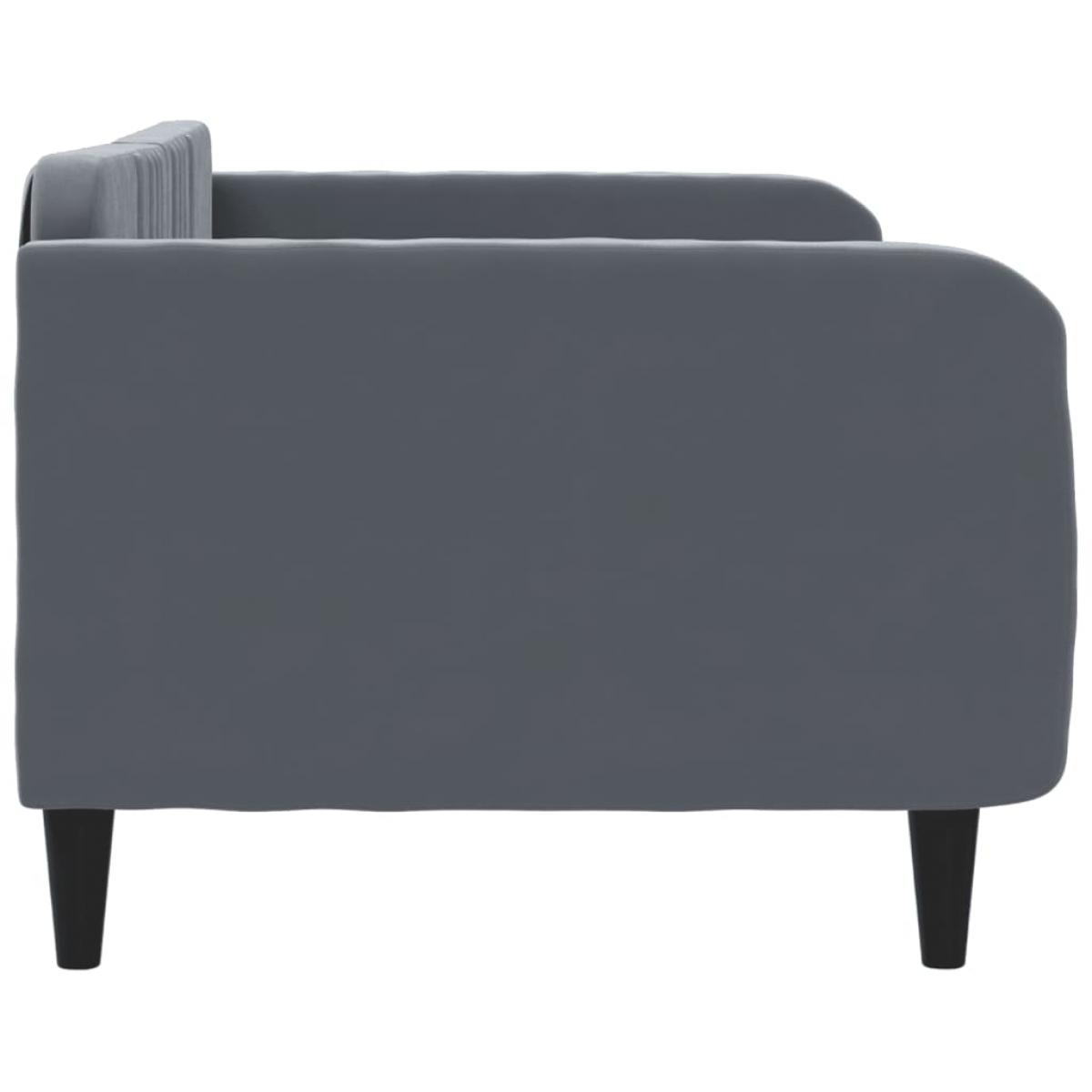 Sofá cama sin colchón terciopelo gris oscuro 90x200 cm