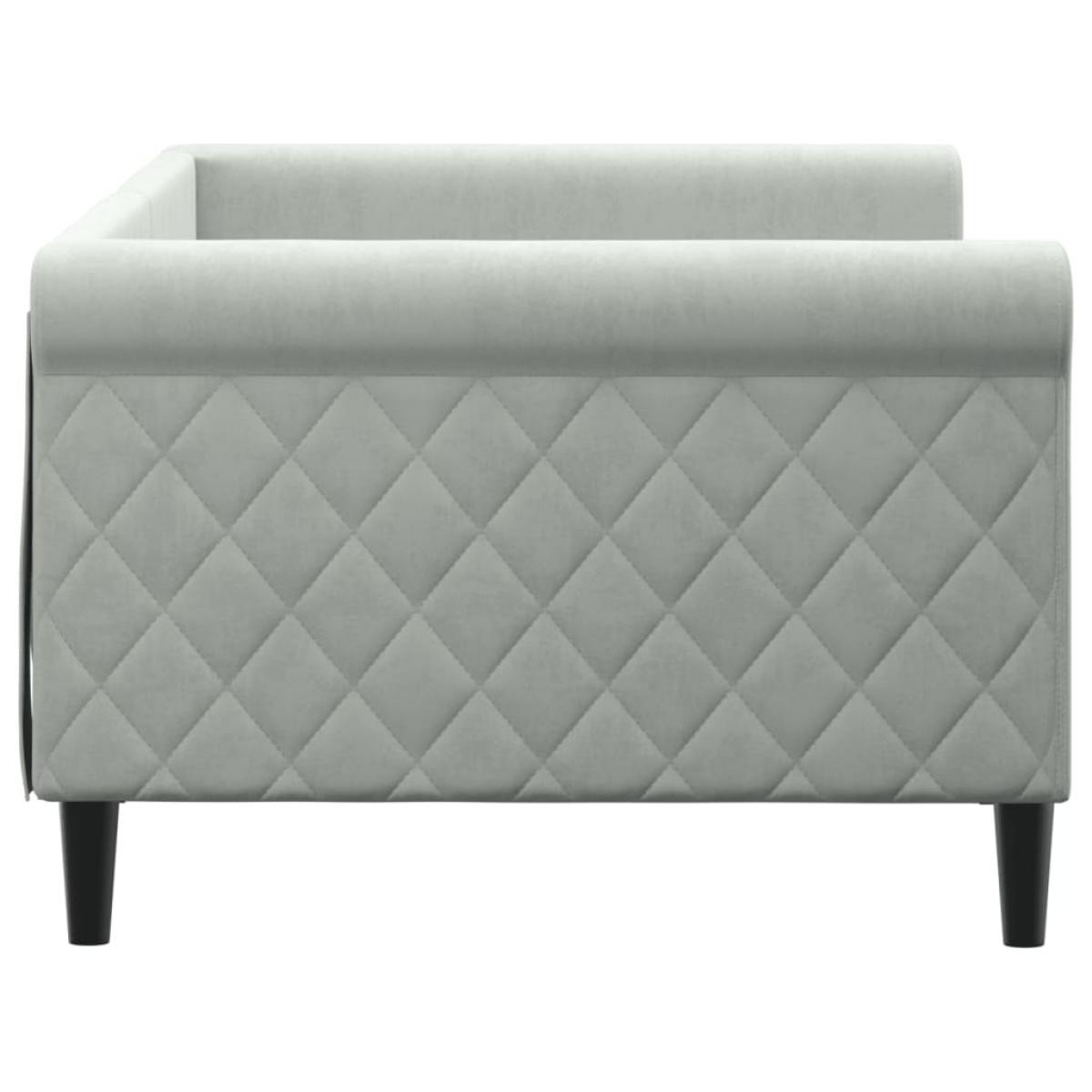 Sofá cama sin colchón terciopelo gris claro 90x200 cm