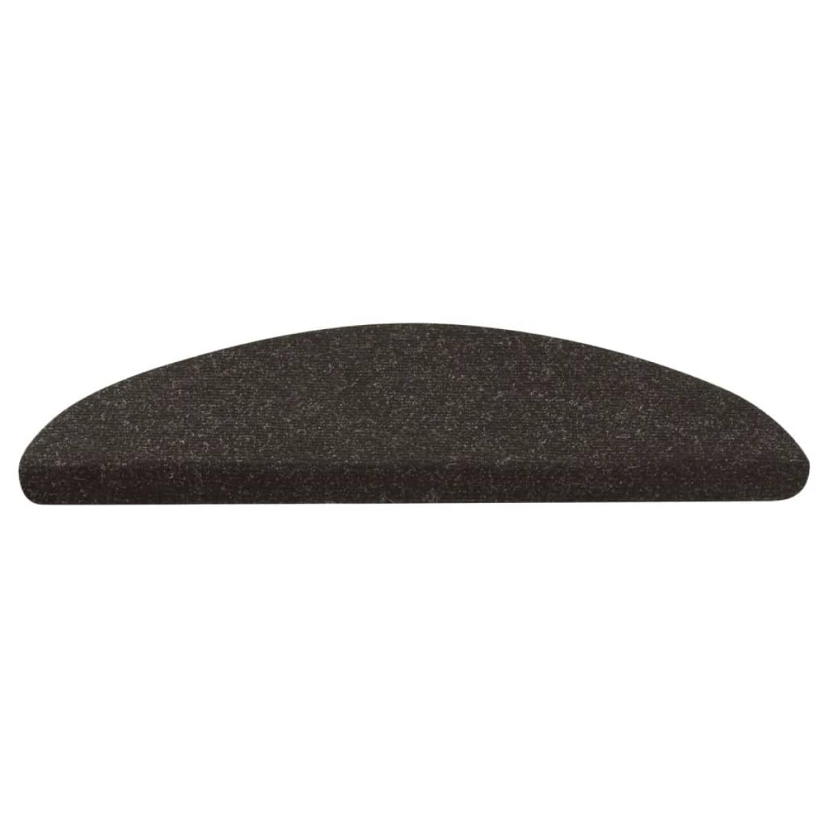 Alfombrilla autoadhesiva de escalera 10 uds negro 56x17x3 cm