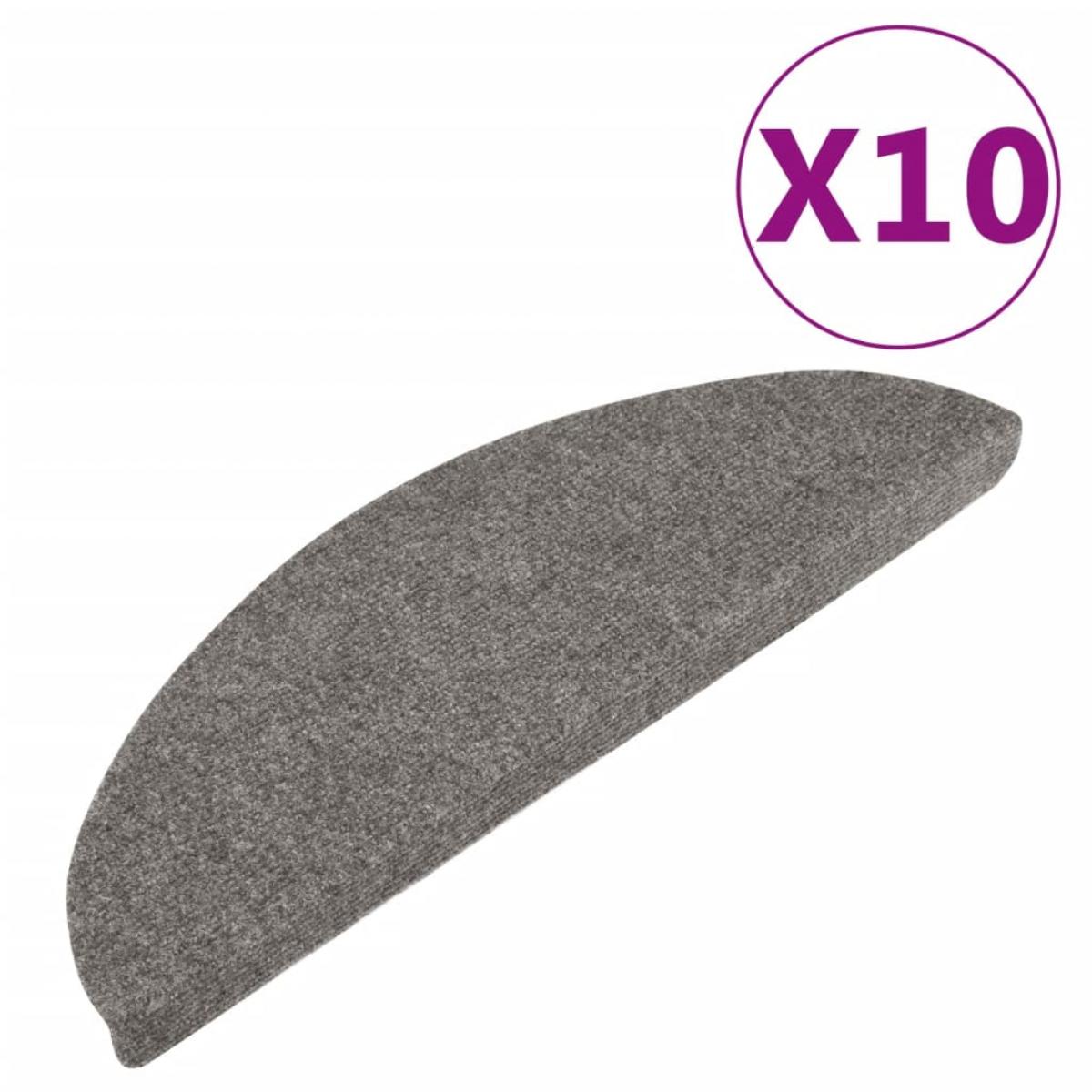Alfombrilla autoadhesiva de escalera 10 uds gris 56x17x3 cm