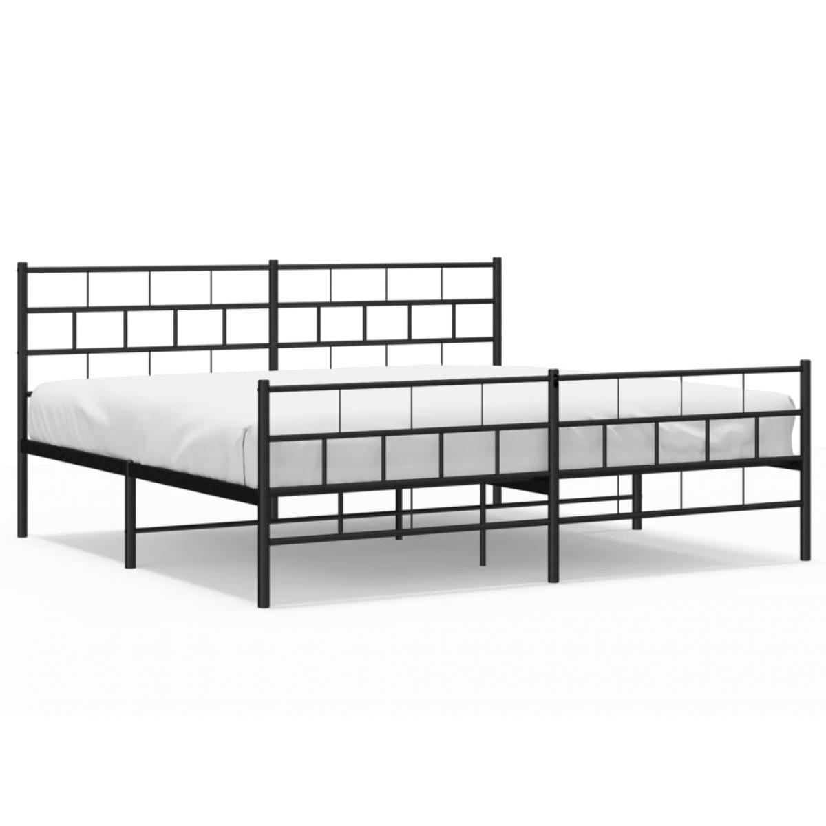 Estructura cama sin colchón con estribo metal negro 183x213 cm