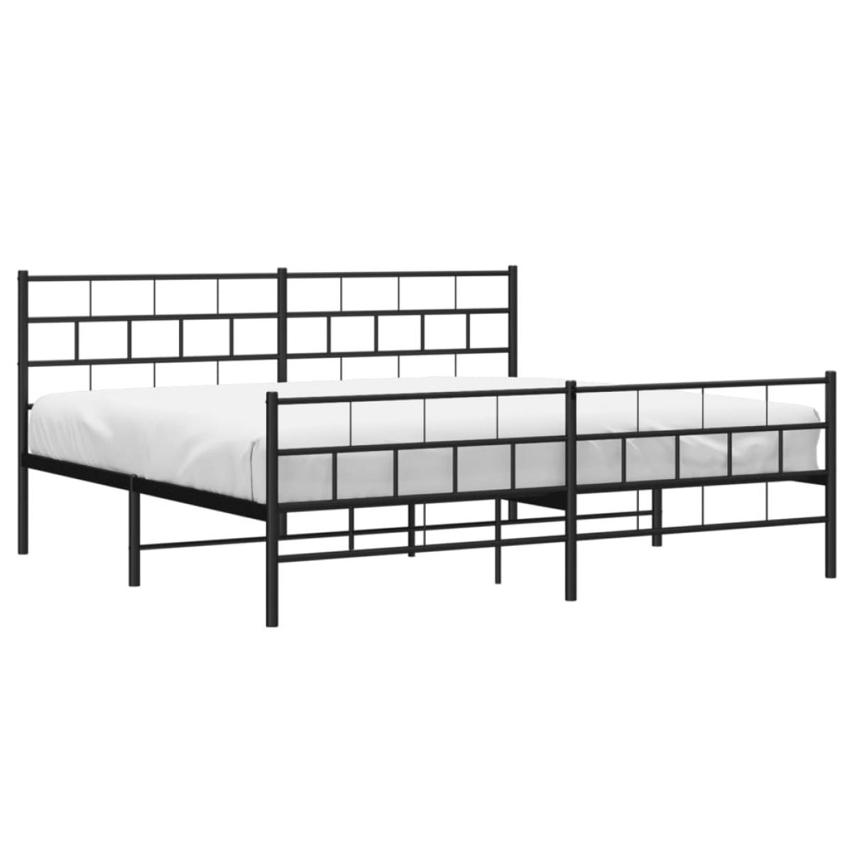 Estructura cama sin colchón con estribo metal negro 183x213 cm