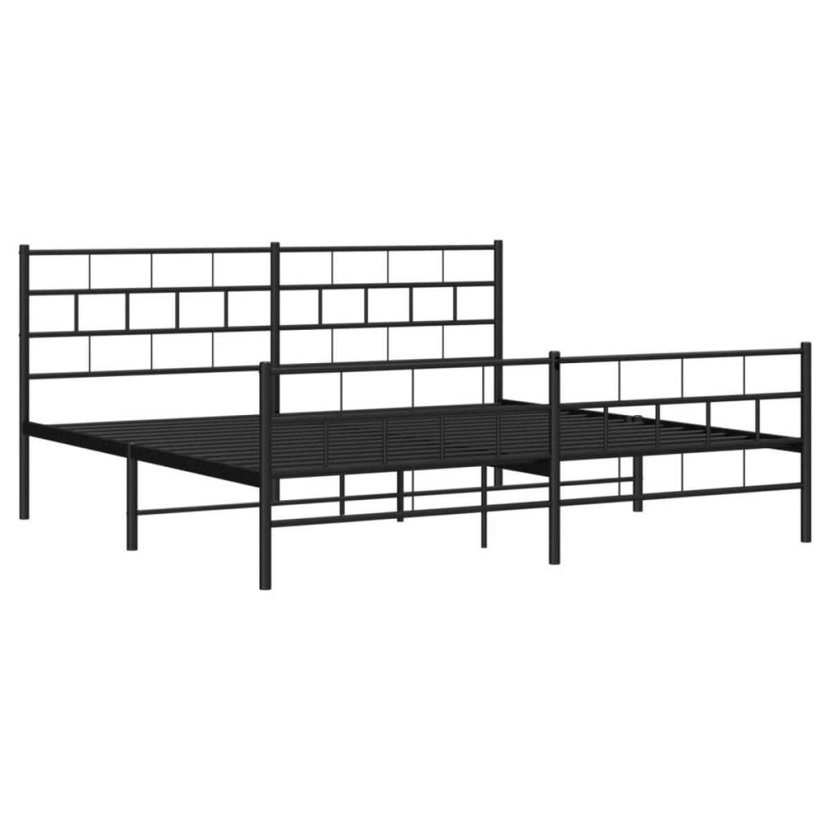Estructura cama sin colchón con estribo metal negro 183x213 cm