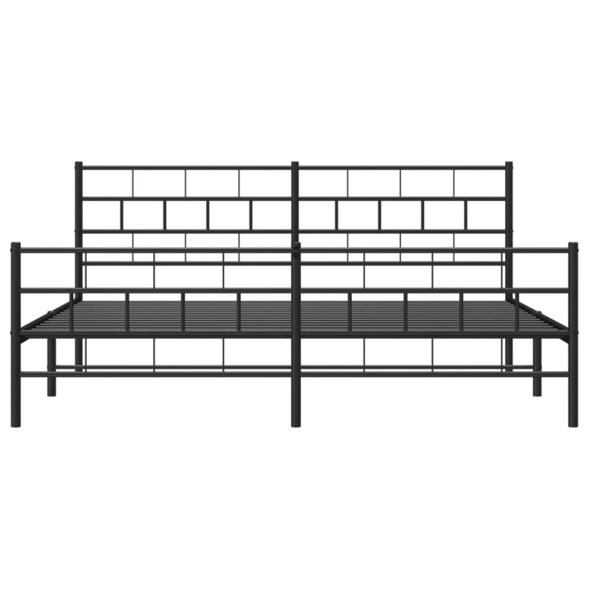 Estructura cama sin colchón con estribo metal negro 183x213 cm
