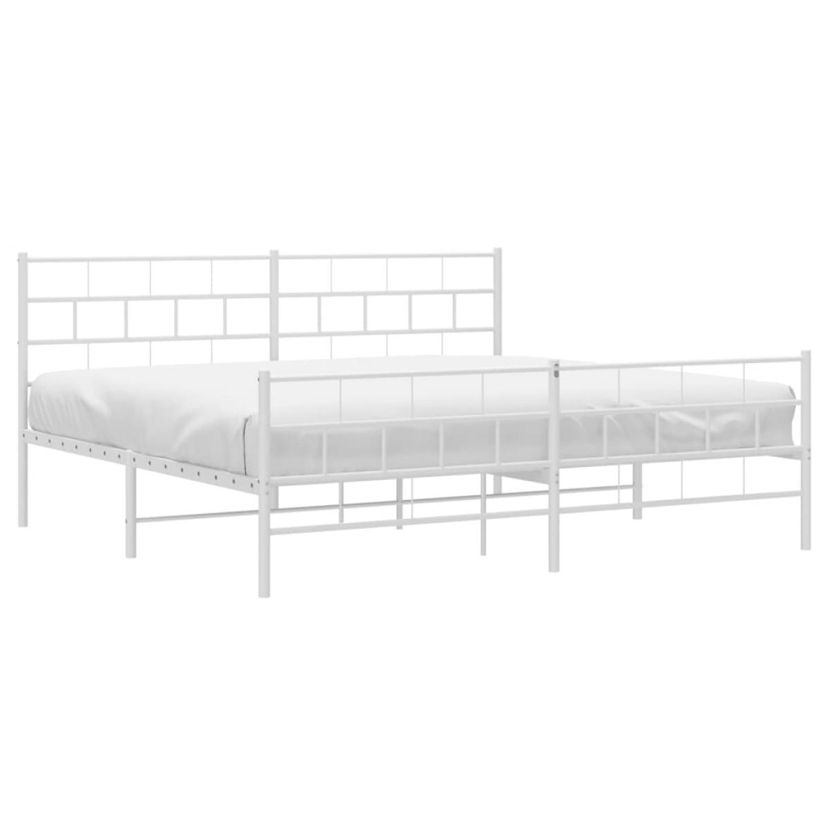 Estructura cama sin colchón con estribo metal blanco 193x203 cm