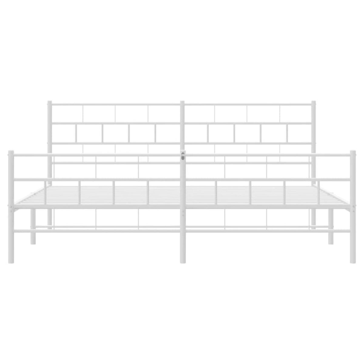 Estructura cama sin colchón con estribo metal blanco 193x203 cm
