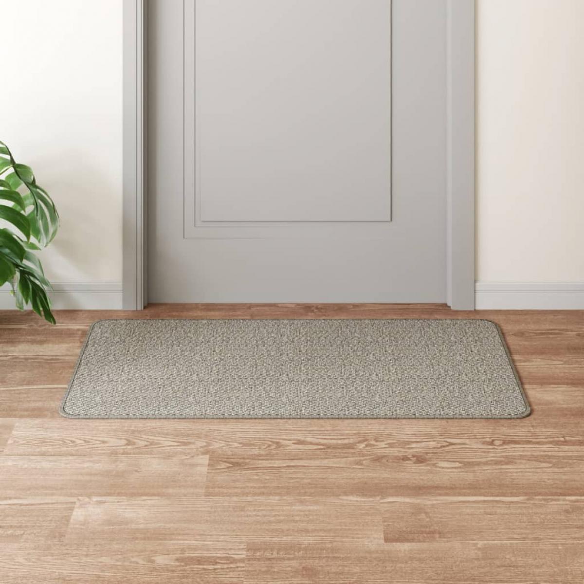 Alfombra de pasillo con aspecto de sisal gris taupe 50x100 cm