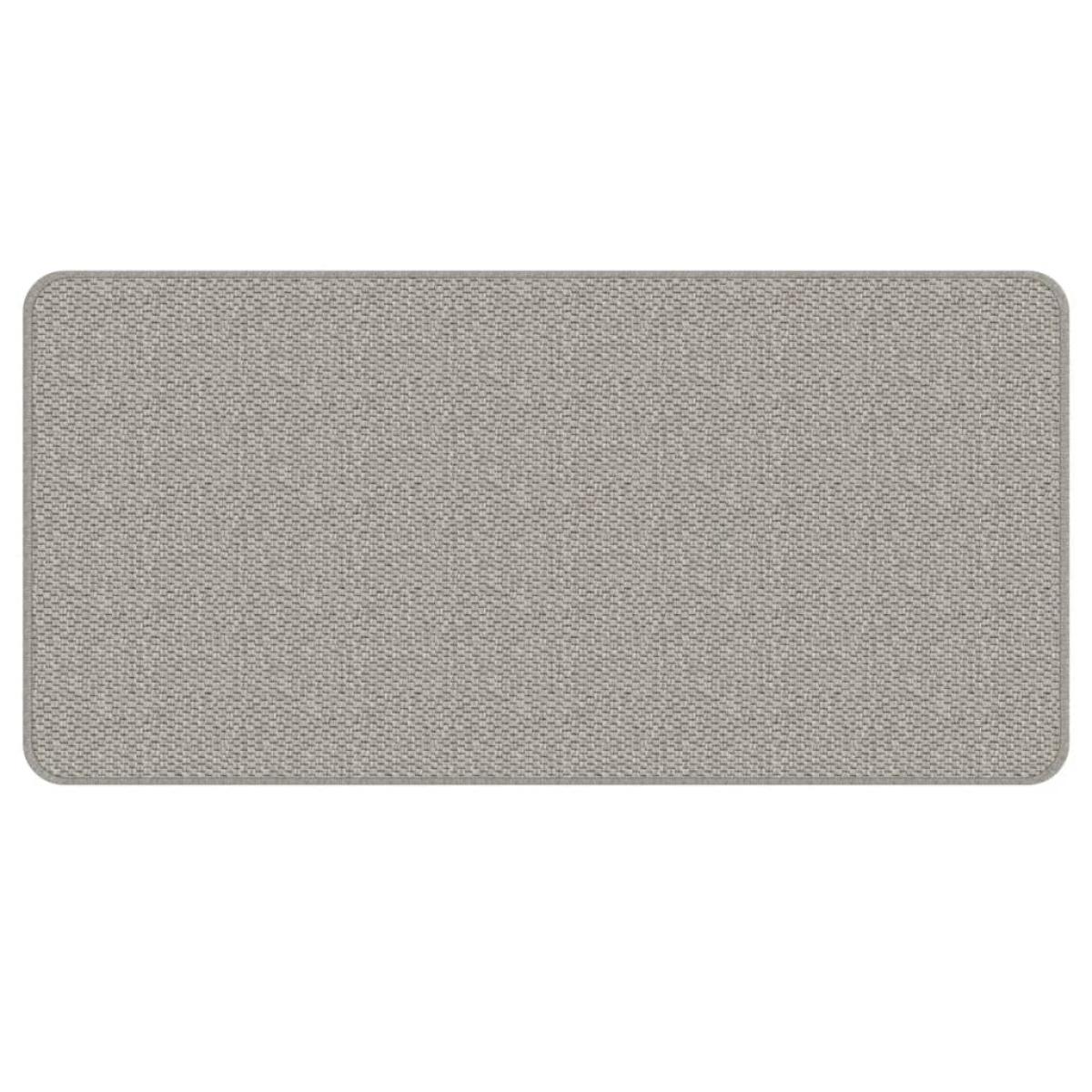 Alfombra de pasillo con aspecto de sisal gris taupe 50x100 cm