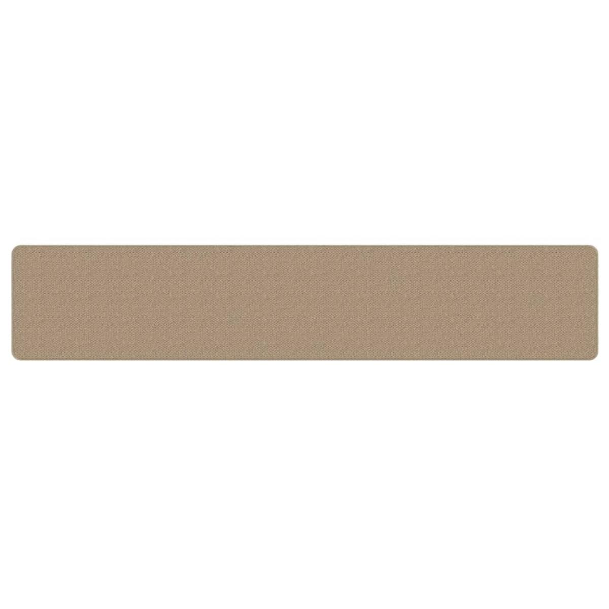Alfombra de pasillo con aspecto de sisal color arena 50x250 cm