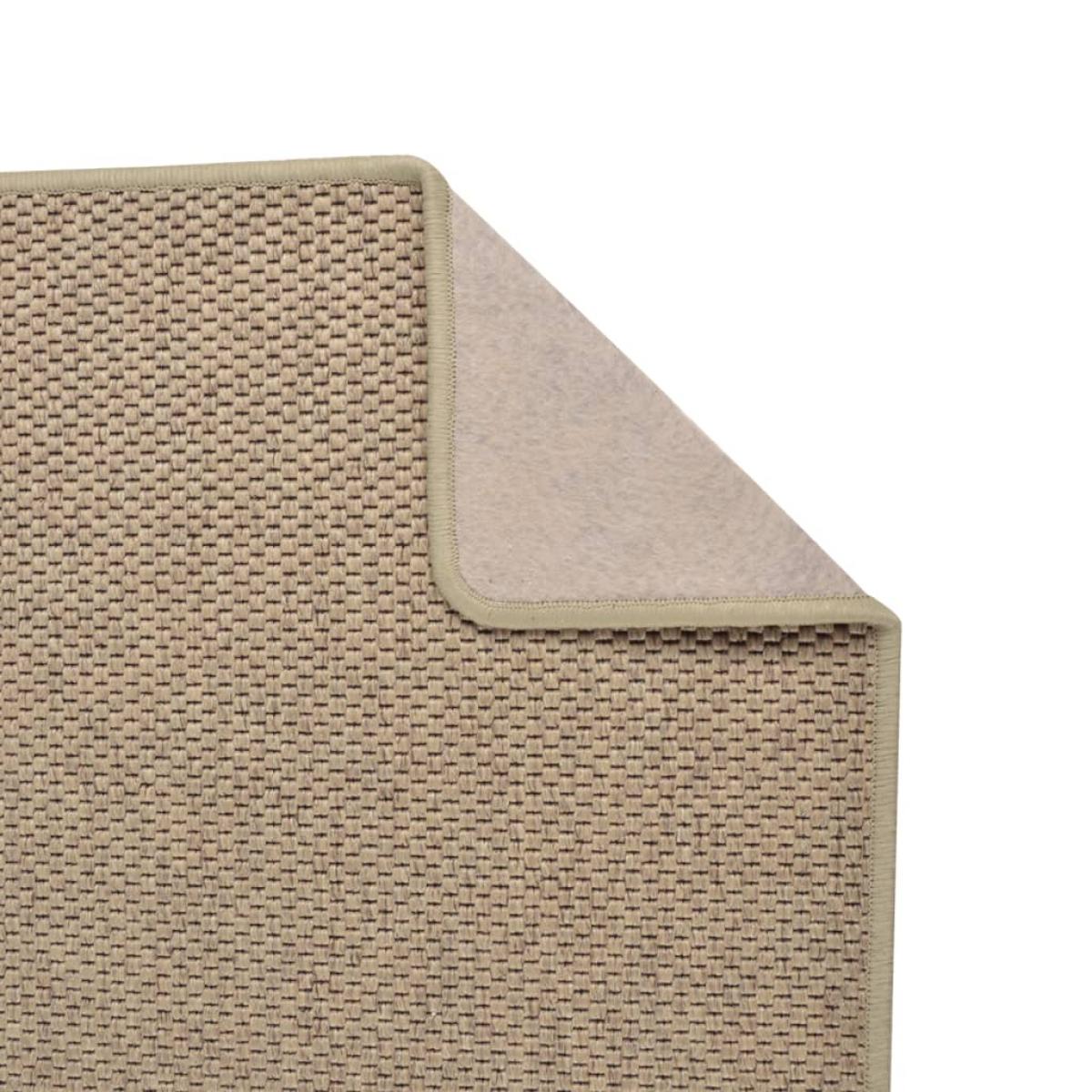 Alfombra de pasillo con aspecto de sisal color arena 80x250 cm