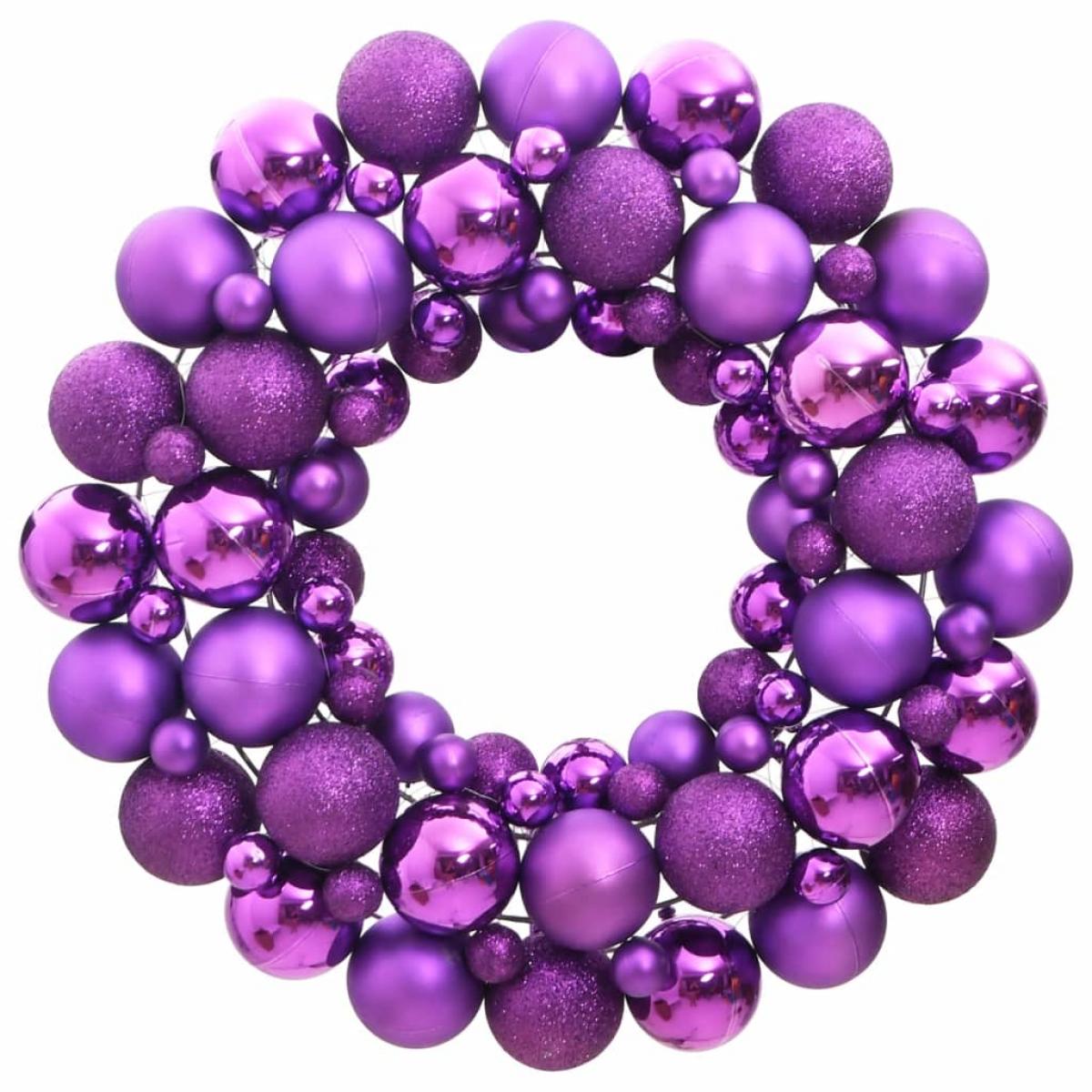 Corona de Navidad poliestireno morada 45 cm