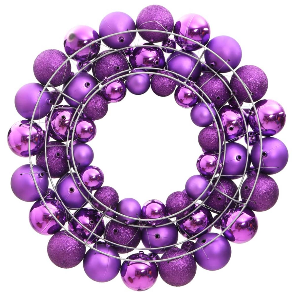 Corona de Navidad poliestireno morada 45 cm
