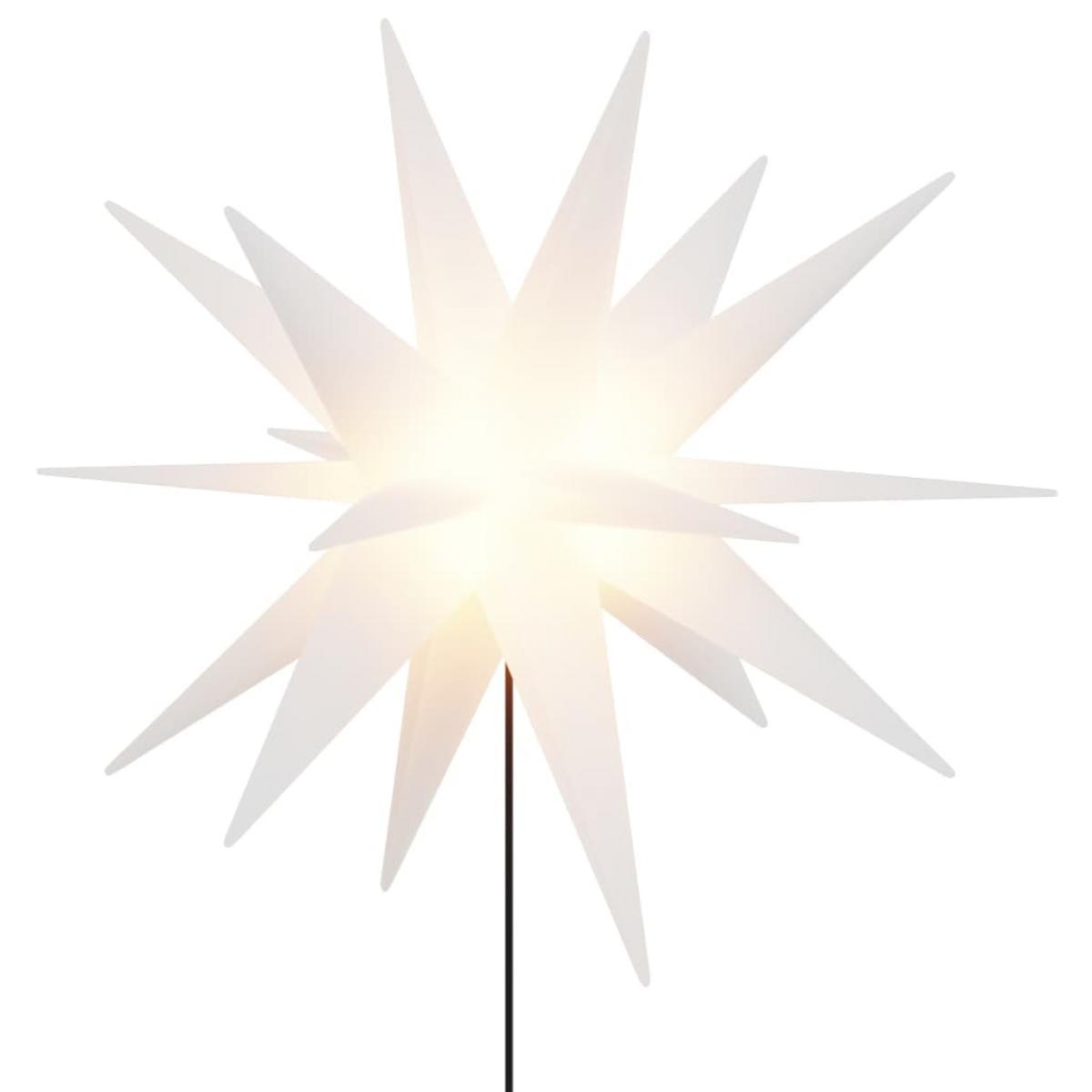 Lámpara de Navidad LED y estaca de tierra plegable blanca 57 cm