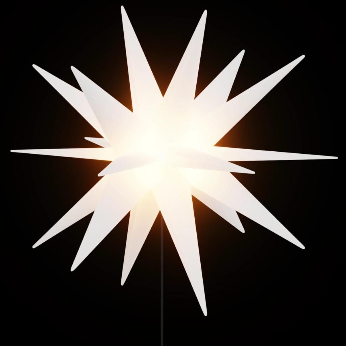 Lámpara de Navidad LED y estaca de tierra plegable blanca 57 cm