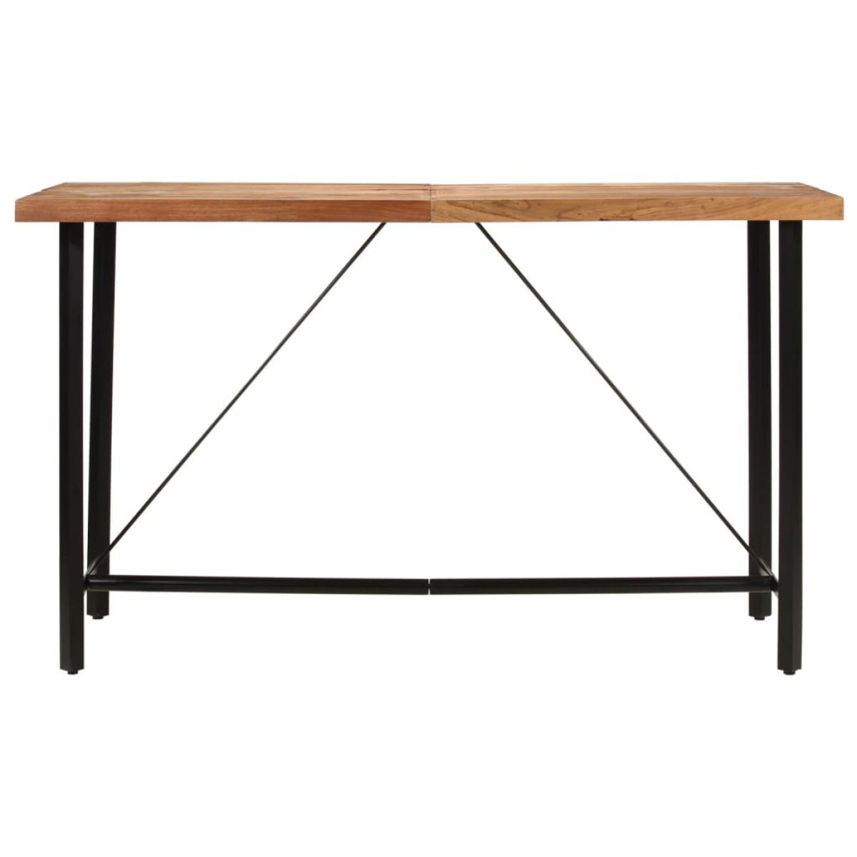 Mesa alta de hierro y madera maciza de acacia 180x70x107 cm
