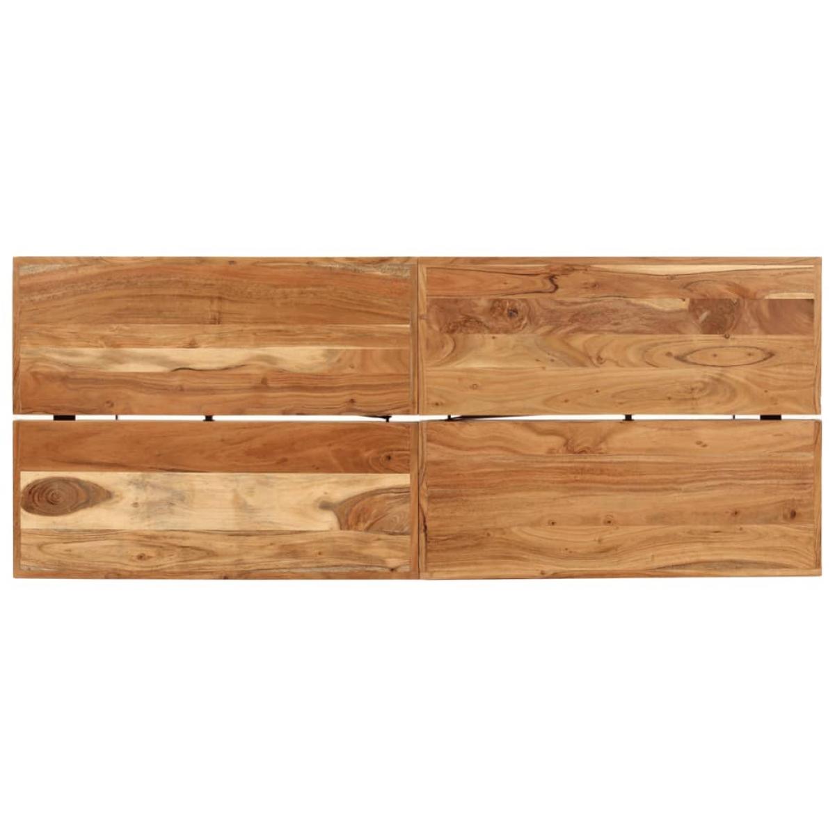 Mesa alta de hierro y madera maciza de acacia 180x70x107 cm