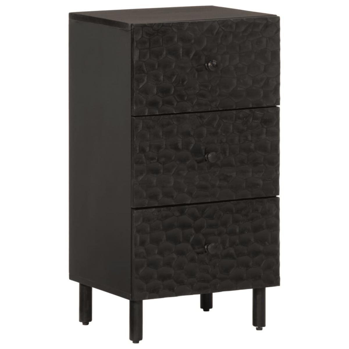 Aparador madera maciza de mango negro 40x33x75 cm