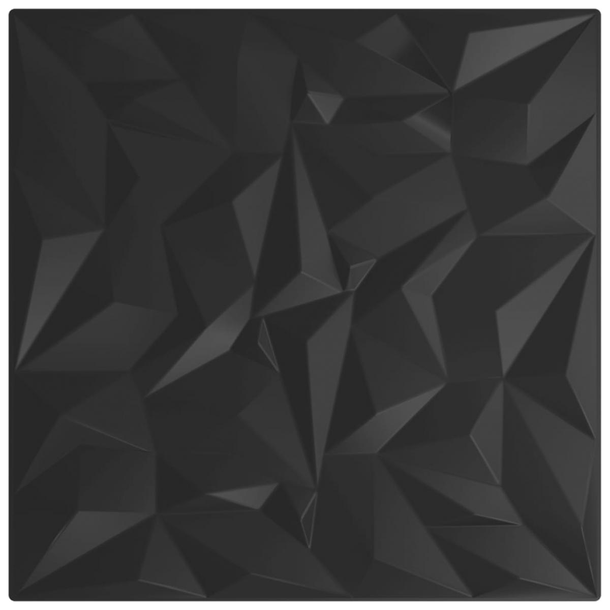 Paneles de pared 24 uds XPS amatista negro 50x50 cm 6 m²