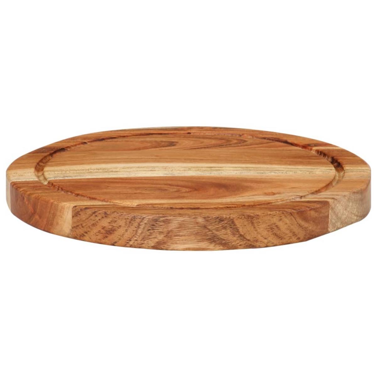 Tabla de cortar madera maciza de acacia Ø25x2,5 cm