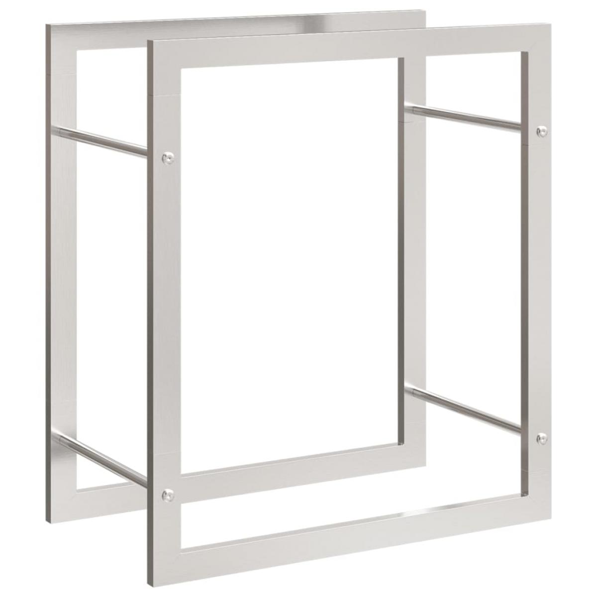Estante para leña acero inoxidable 50x28x56 cm