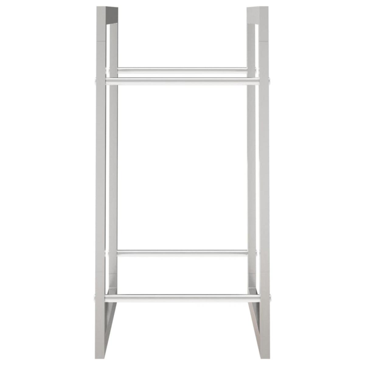 Estante para leña acero inoxidable 50x28x56 cm