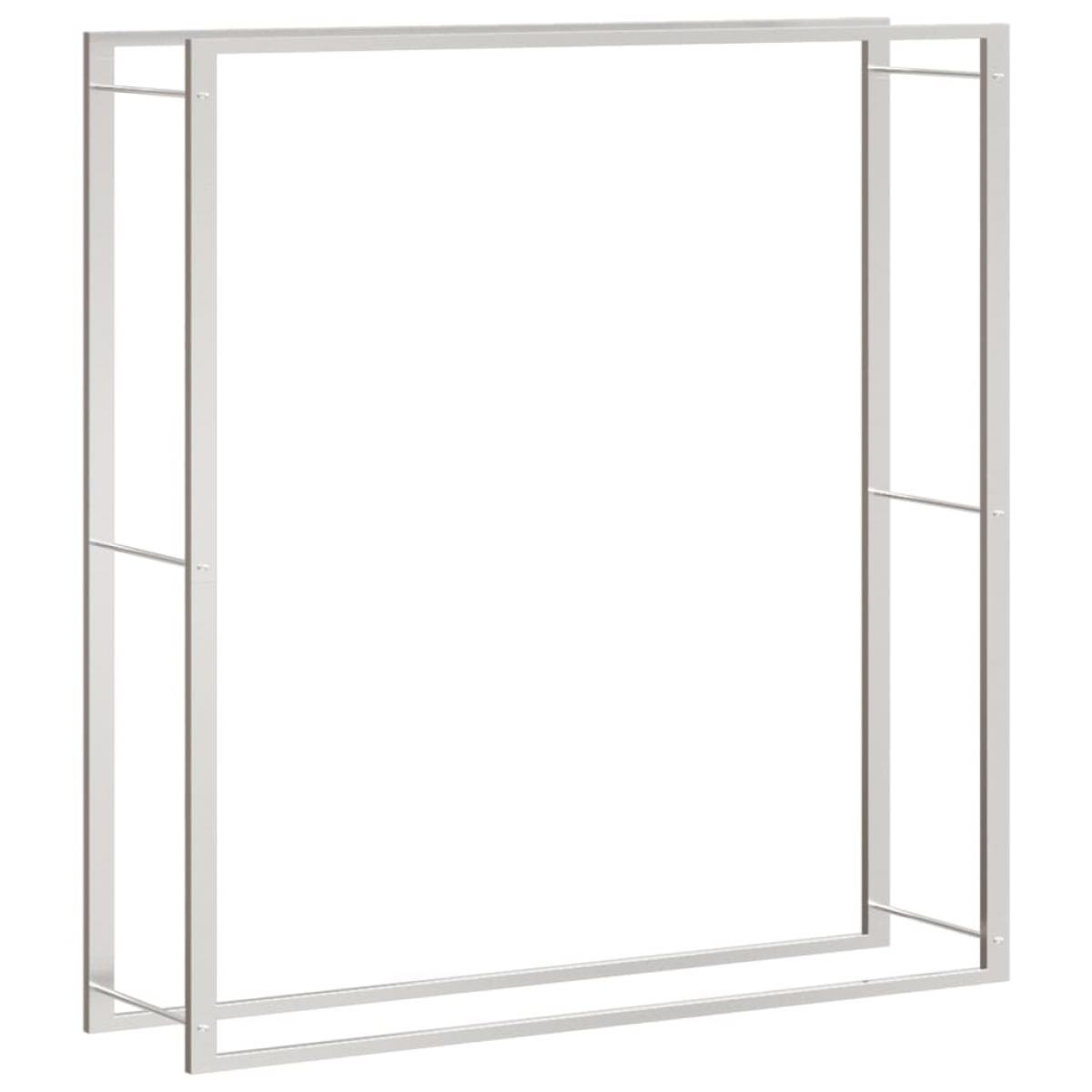 Estante para leña acero inoxidable 110x28x116 cm